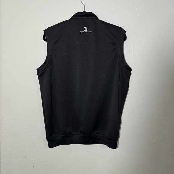 Pebble Beach Men's Performance 1/4 Zip‎ Pullover Golf Vest Medium Black - Picture 4 of 5